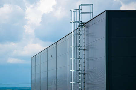 external fixed, safety and fire-fighting roof ladderの写真素材