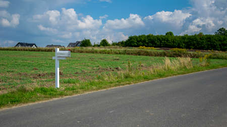 US mailbox in the countryside with sky backgroundの写真素材