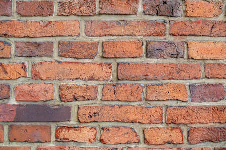 red brick wall, wallpaper or textureの写真素材