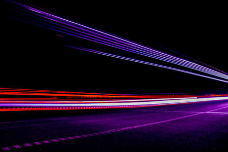 lights of cars with night. long exposure.の写真素材