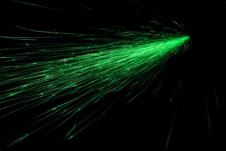 lines of light. sparks in the darkの写真素材