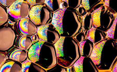 foam bubbles, abstract image for background or textureの写真素材