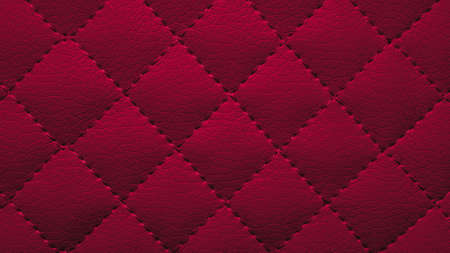 eco leather background with checkered stitchingの写真素材