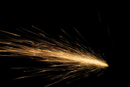 lines of light. sparks in the darkの写真素材