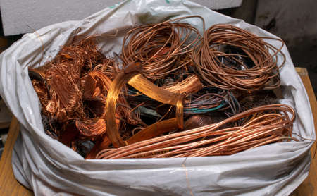 Electrical copper waste, copper waste for recyclingの写真素材