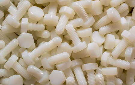 plastic screws, macro photo, background or textureの写真素材