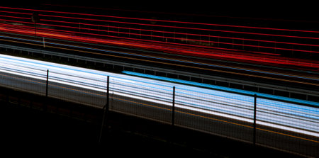lights of cars with night. long exposureの写真素材