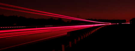 lights of cars with night. long exposure, light linesの写真素材