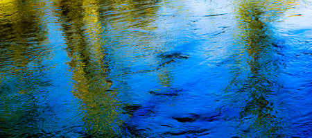 waves on a blue and gold background or texture