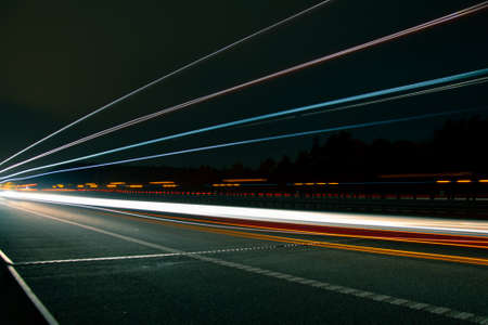 lights of cars with night. long exposureの写真素材