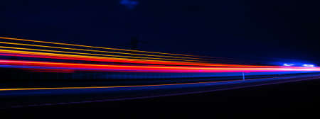 lights of cars with night. long exposureの写真素材