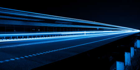lights of cars with night. long exposure, light linesの写真素材