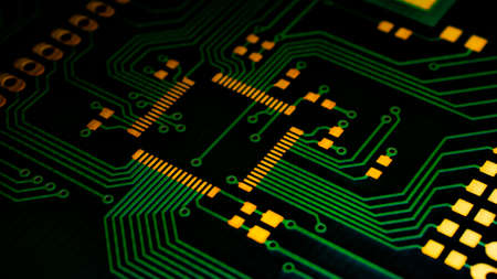 printed circuit. layout of tracks.