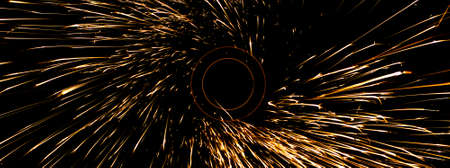 sparks in the dark. lines of light.の写真素材