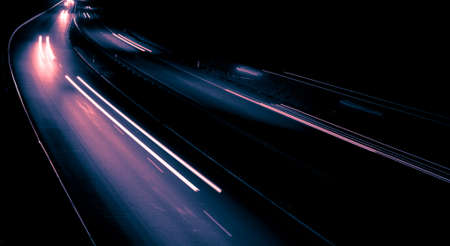lights of cars with night. long exposure