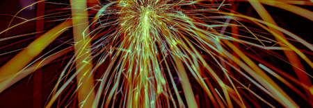lines of light. sparks in the dark