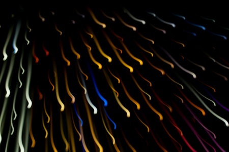 glowing strokes on a black background