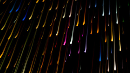 glowing strokes on a black backgroundの写真素材