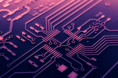 printed circuit. layout of tracks.