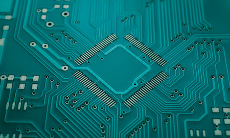 printed circuit. layout of tracks.