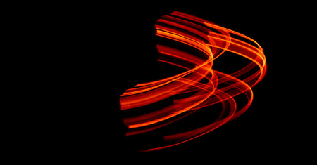 burning in motion. lines of fire in the dark