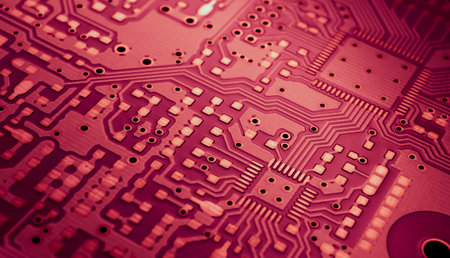 printed circuit. layout of tracks.の写真素材
