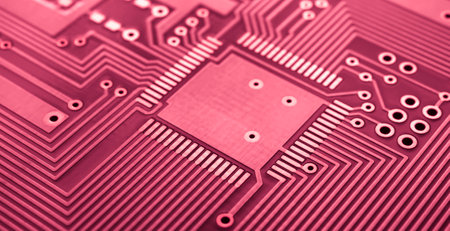 printed circuit. layout of tracks.