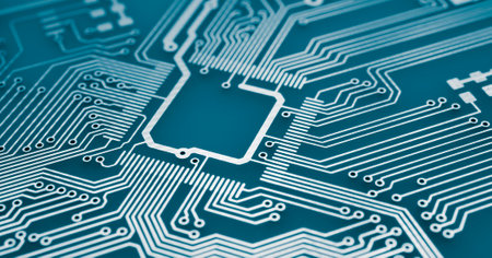 printed circuit. layout of tracks.の写真素材