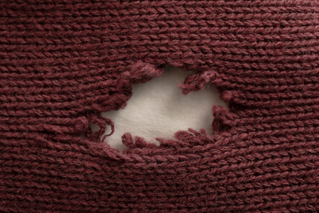 old wool sweater with holesの写真素材