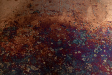oxidized copper, abstract artistic backgroundの写真素材