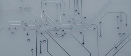 printed circuit. layout of tracks.の写真素材