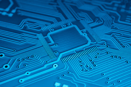 printed circuit. layout of tracks.