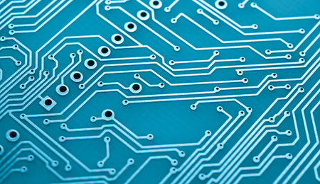 printed circuit. layout of tracks. PCBsの写真素材