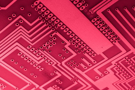 printed circuit. layout of tracks.の写真素材