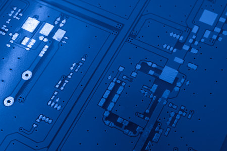printed circuit. layout of tracksの写真素材