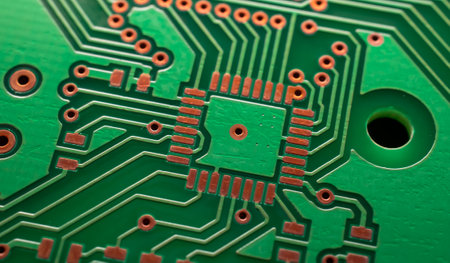 printed circuit. layout of tracksの写真素材
