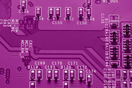 printed circuit. layout of tracksの写真素材