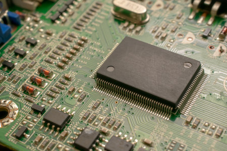 printed circuit. layout of tracksの写真素材