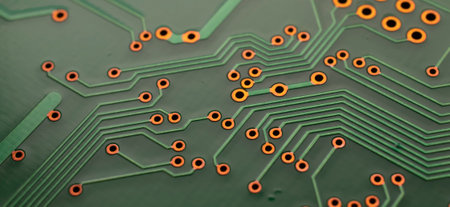 printed circuit. layout of tracks.