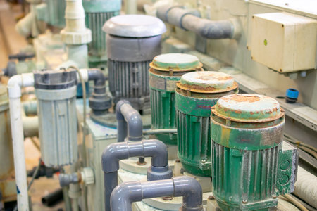 electric pump motors of industrial machinesの写真素材