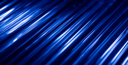 glowing optical fiber in the darkの写真素材