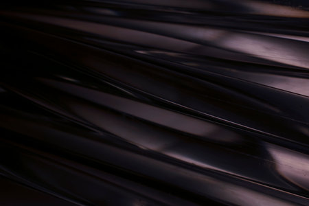 glowing optical fiber in the darkの写真素材