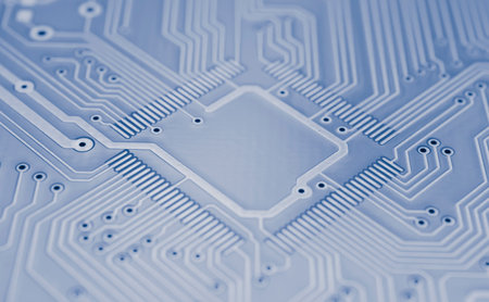printed circuit. layout of tracks.