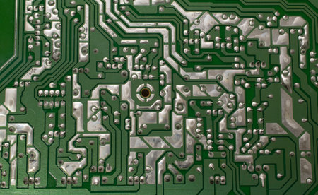 electronic printed circuit, soldering sideの写真素材