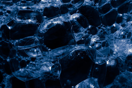 foam bubbles, abstract image for background or textureの写真素材