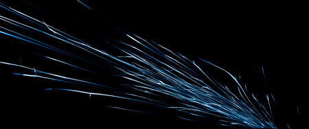 lines of light. sparks in the darkの写真素材