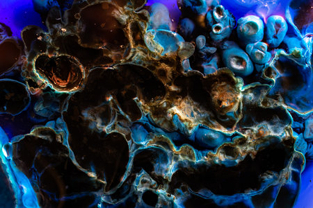 copper hydroxide, pools abstract structureの写真素材