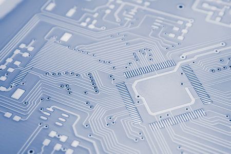 printed circuit. layout of tracks.