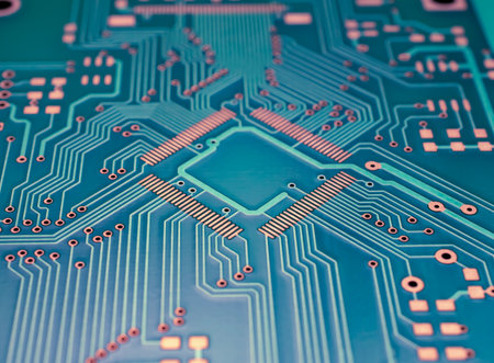 printed circuit. layout of tracks.
