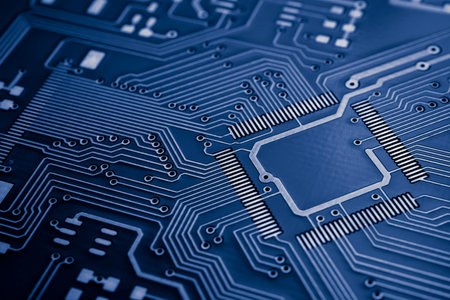 printed circuit. layout of tracks.の写真素材